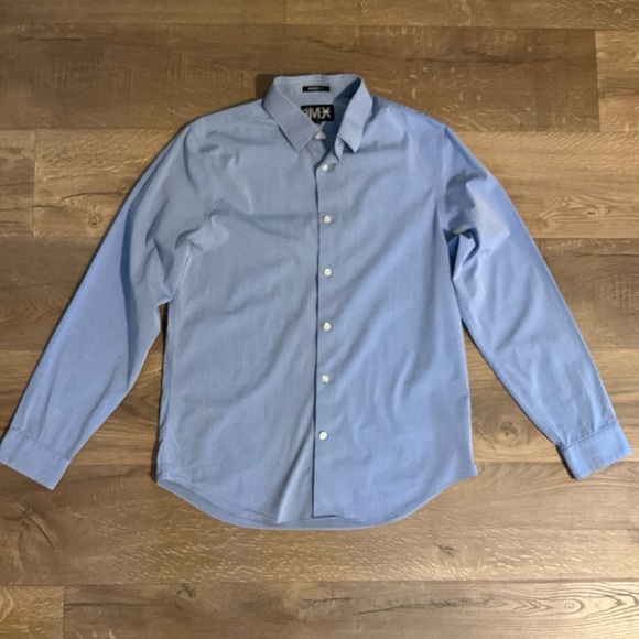 Men’s Express 1MX Modern fit Long Sleeve button down blue shirt, M - Picture 1 of 6
